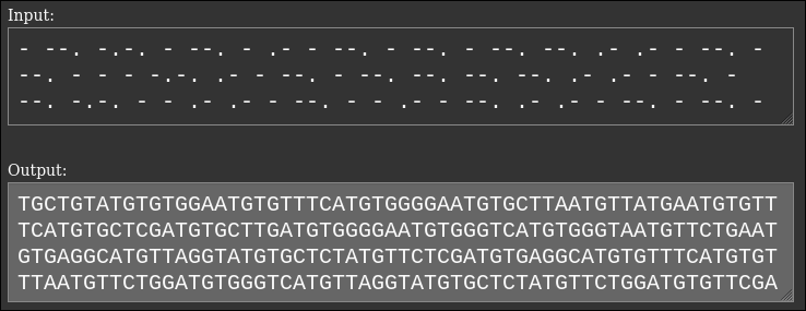 Morse Code -> DNA